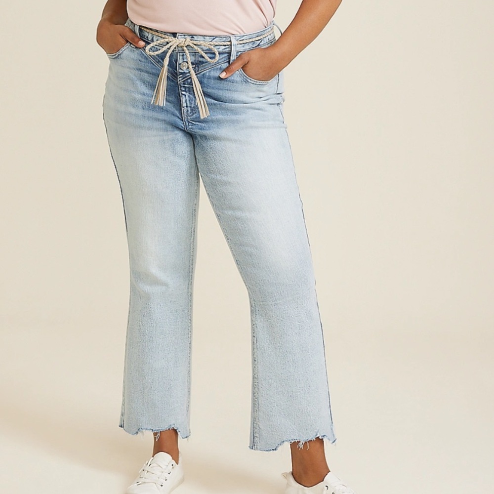 Light Wash Cropped Flare Jeans - Women's Light Blue Denim